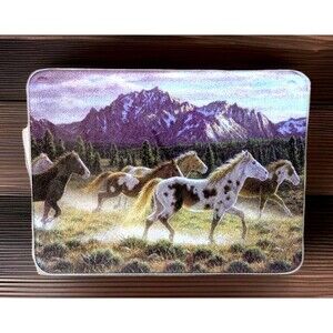 Running Free Horses Tempered Glass Cutting Board 16 x 12-inch Heat Resistant